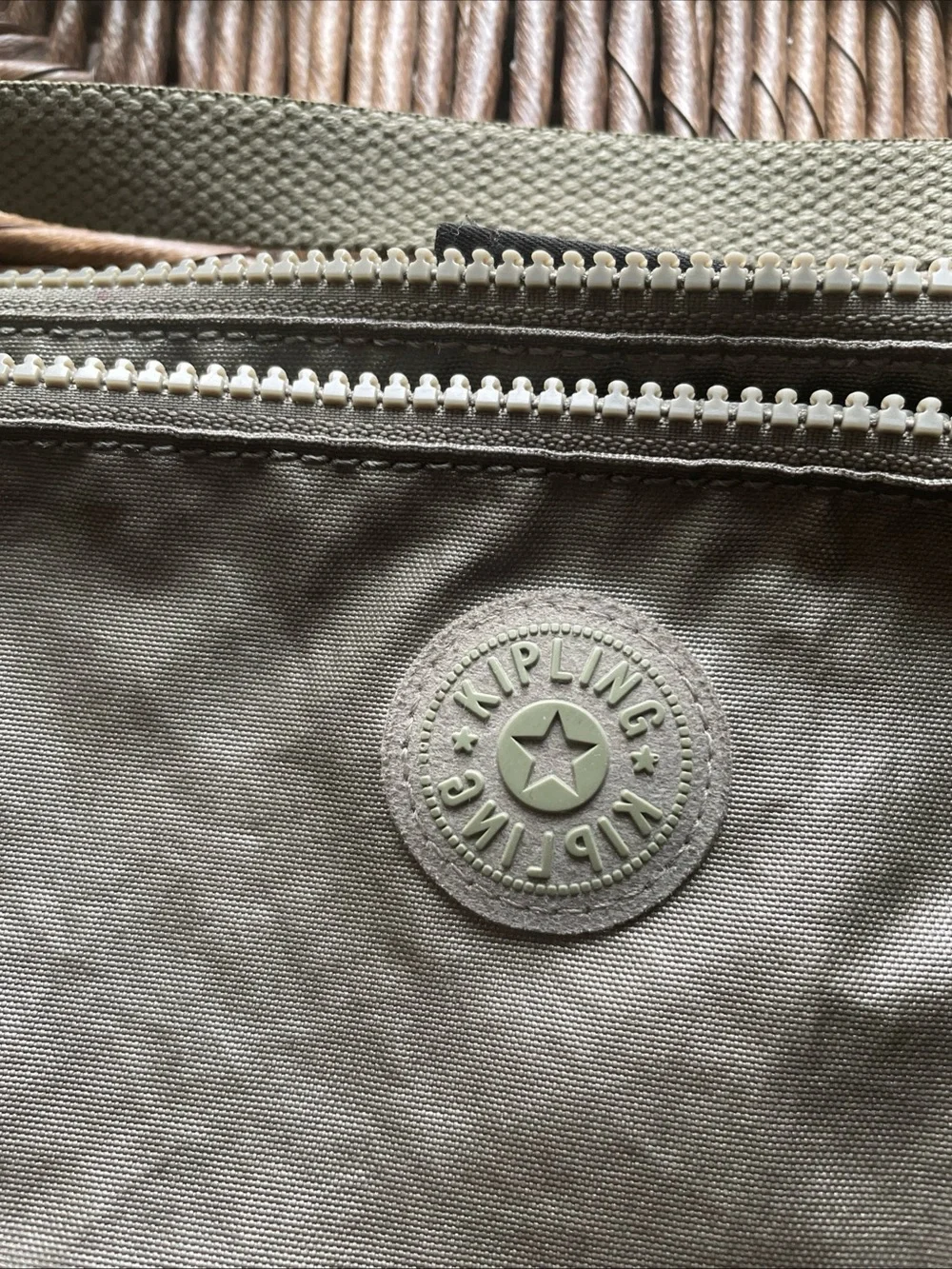 Kipling Olive Green Crossbody Bag Nylon 2 Full Zip 10